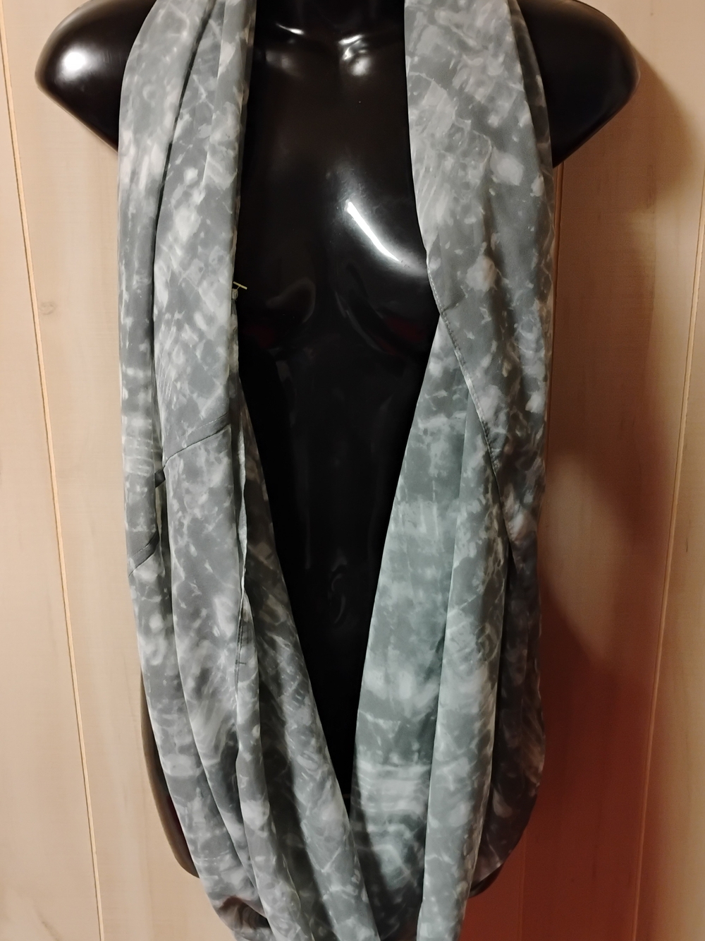 Light Gray Tie-Dye Infinity Scarf - Women's Soft Loop Wrap